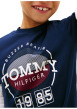 Thumbnail T-shirt en coton marine imprimé à coupe droite pourvu d'un col rond - Image 4