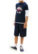 Thumbnail T-shirt en coton marine imprimé à coupe droite pourvu d'un col rond - Image 5