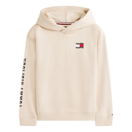 Sweat beige imprimé à coupe ajustée pourvu d'un...