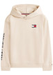 Thumbnail Sweat beige imprimé à coupe ajustée pourvu d'un col à capuche