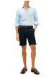 Thumbnail Short chino Denton en coton marine à coupe droite pourvu de multiples poches - Image 5