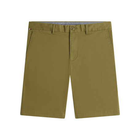 Short chino Denton en coton kaki à coupe droite...