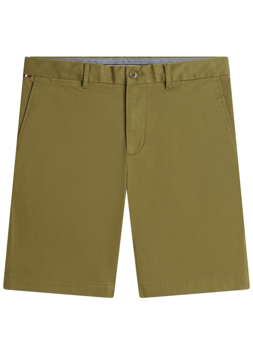 Short chino Denton en coton kaki à coupe droite pourvu de multiples poches