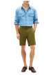 Thumbnail Short chino Denton en coton kaki à coupe droite pourvu de multiples poches - Image 5
