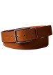 Thumbnail Ceinture camel unie lisse en cuir de buffle avec boucle métallique