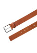 Thumbnail Ceinture camel unie lisse en cuir de buffle avec boucle métallique - Image 2