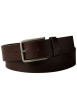 Thumbnail Ceinture brune unie lisse en cuir avec une boucle métallique