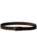 Thumbnail Ceinture brune unie lisse en cuir avec une boucle métallique - Image 2