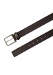 Thumbnail Ceinture brune unie lisse en cuir avec une boucle métallique - Image 3
