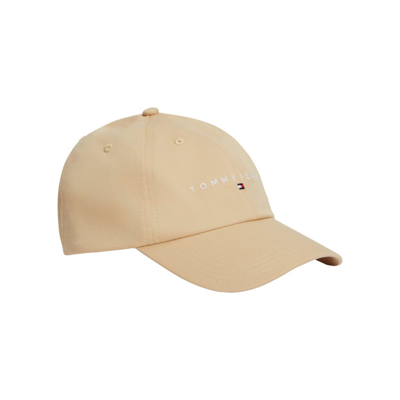 Tommy Jeans - Casquette En Coton Biologique Sable Unie Avec Fermeture Strapback - Beige