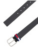 Thumbnail Ceinture en cuir de buffle noire unie avec une boucle carrée argentée - Image 2