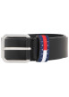 Thumbnail Ceinture en cuir de buffle noire unie avec une boucle carrée argentée - Image 4