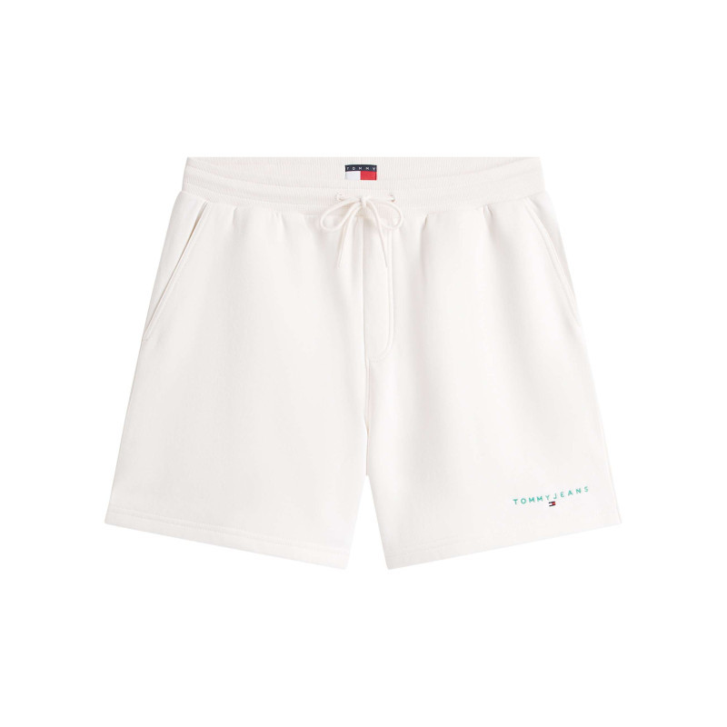 Tommy Jeans - Short Jogging En Coton Mélangé écru Uni Avec Une Taille élastiquée - Beige