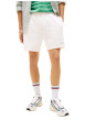 Thumbnail Short Jogging en coton mélangé écru uni avec une taille élastiquée - Image 2