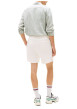 Thumbnail Short Jogging en coton mélangé écru uni avec une taille élastiquée - Image 3