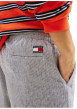 Thumbnail Short Jogging en lin et coton marine à motifs chinés avec une taille élastiquée - Image 5