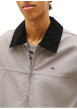 Thumbnail Blouson en coton biologique taupe uni avec une coupe droite et un col à revers - Image 5