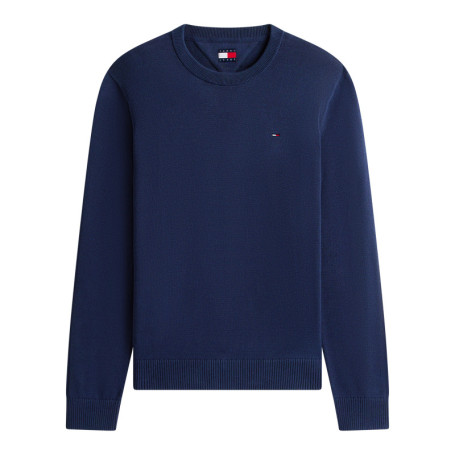 Pull en coton marine uni avec une coupe droite...