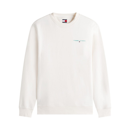 Sweat en coton mélangé écru uni avec une coupe...