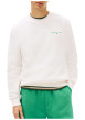 Thumbnail Sweat en coton mélangé écru uni avec une coupe droite et un col rond - Image 2