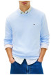 Thumbnail Pull en coton ciel uni avec une coupe droite et un col rond - Image 2