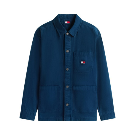 Chemise en coton marine uni avec une coupe...