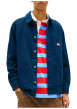 Thumbnail Chemise en coton marine uni avec une coupe droite et un col à revers - Image 2