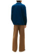 Thumbnail Chemise en coton marine uni avec une coupe droite et un col à revers - Image 3