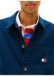 Thumbnail Chemise en coton marine uni avec une coupe droite et un col à revers - Image 5