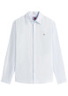 Thumbnail Chemise en lin et coton bleu clair unie avec une coupe droite et un col à revers
