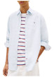 Thumbnail Chemise en lin et coton bleu clair unie avec une coupe droite et un col à revers - Image 2