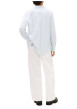 Thumbnail Chemise en lin et coton bleu clair unie avec une coupe droite et un col à revers - Image 3