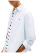 Thumbnail Chemise en lin et coton bleu clair unie avec une coupe droite et un col à revers - Image 5
