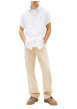Thumbnail Chemise en coton bleu clair à rayures avec une coupe droite et un col à revers - Image 4