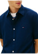Thumbnail Chemise en coton marine unie avec une coupe droite et un col à revers - Image 5