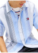 Thumbnail Chemise en coton bleu clair à rayures avec une coupe droite et un col à revers - Image 5
