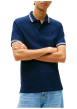 Thumbnail Polo en coton marine uni avec une coupe droite et un col à revers - Image 4