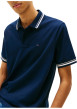 Thumbnail Polo en coton marine uni avec une coupe droite et un col à revers - Image 5