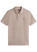 Thumbnail Polo en coton taupe uni avec une coupe droite et un col à revers