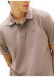 Thumbnail Polo en coton taupe uni avec une coupe droite et un col à revers - Image 5