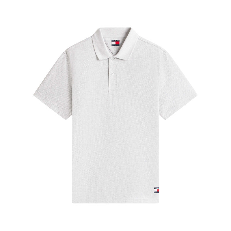 Tommy Jeans - Polo Gris Uni Avec Une Coupe Droite Et Un Col à Revers Avec Boutons - Gris