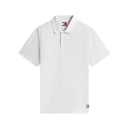 Polo gris uni avec une coupe droite et un col à...