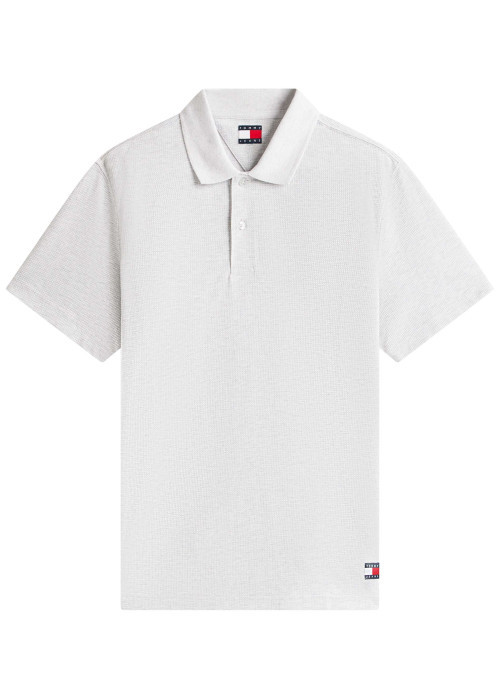 Polo gris uni avec une coupe droite et un col à revers avec boutons