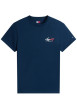 Thumbnail T-shirt en coton marine uni avec une coupe droite et un col rond