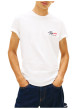 Thumbnail T-shirt en coton blanc uni avec une coupe droite et un col rond - Image 2