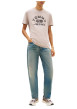 Thumbnail T-shirt en coton beige imprimé avec une coupe droite et un col rond - Image 4