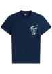 Thumbnail T-shirt en coton marine imprimé avec une coupe droite et un col rond