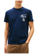 Thumbnail T-shirt en coton marine imprimé avec une coupe droite et un col rond - Image 2