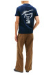 Thumbnail T-shirt en coton marine imprimé avec une coupe droite et un col rond - Image 3