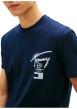 Thumbnail T-shirt en coton marine imprimé avec une coupe droite et un col rond - Image 5
